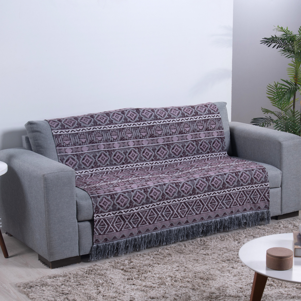 Manta Para Sofá Com Franja Luxor 1 Peça 2,10m x 1,35m 60% Algodão / 40% Poliéster Tecido Jacquard
