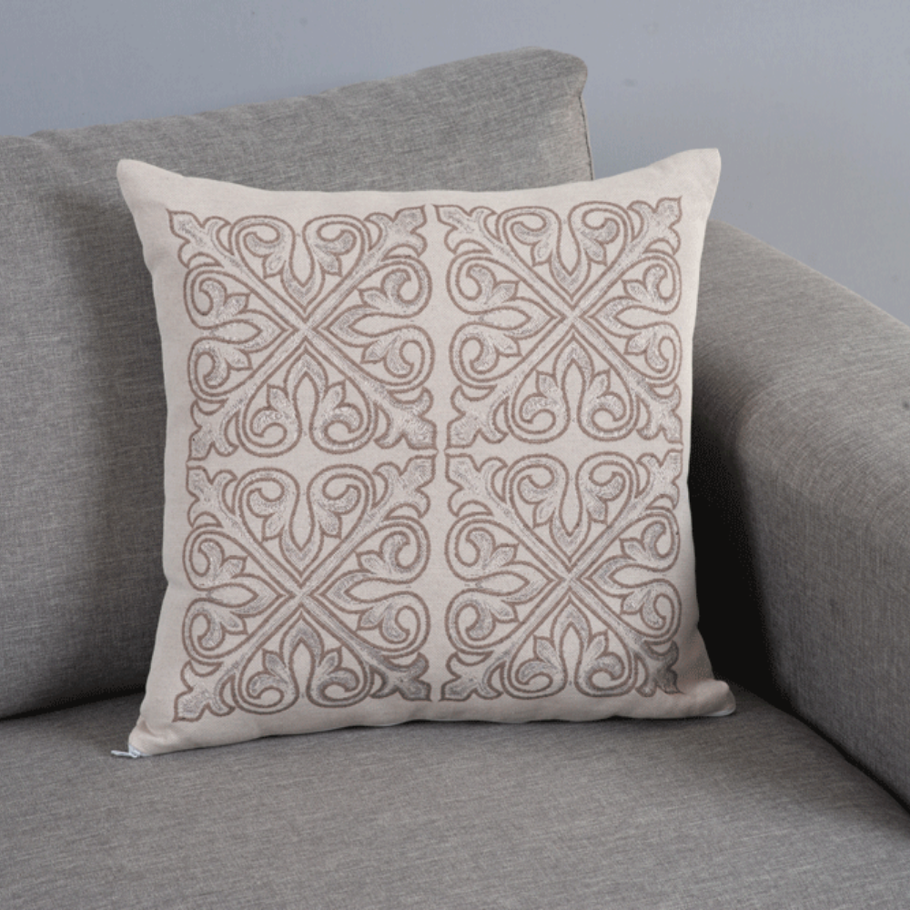 Capa Para Almofada Grécia 1 Peça 45cm x 45cm 60% Algodão / 40% Poliéster Tecido Jacquard Com Zíper