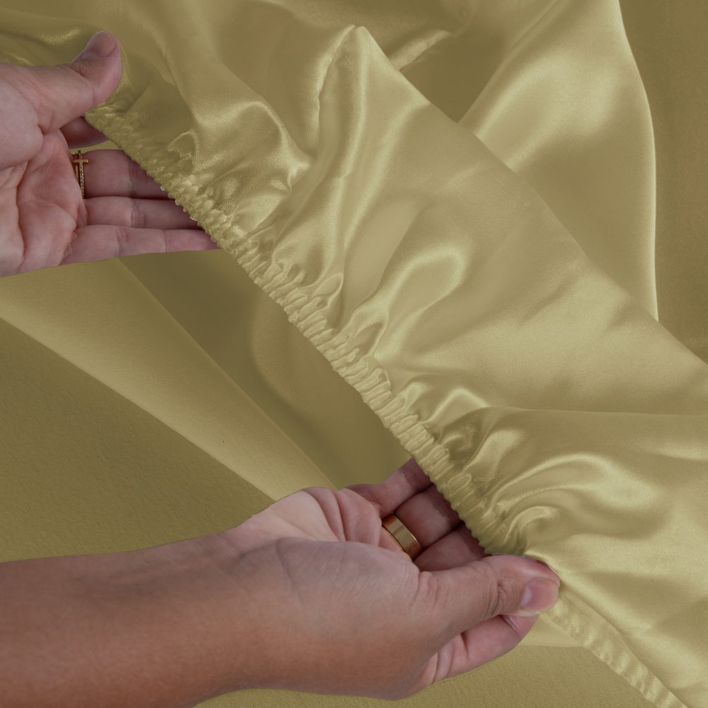 Jogo de Lençol Sublime 4 Peças Casal 100% Poliéster Tecido Cetim Charmousse